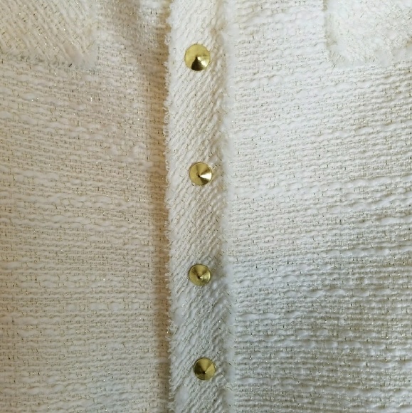 🧚♀️Jennifer Lopez Winter White Gold Stud Skirt - Picture 2 of 8